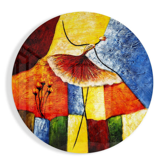 Abstract Flower Glass Wall Art.