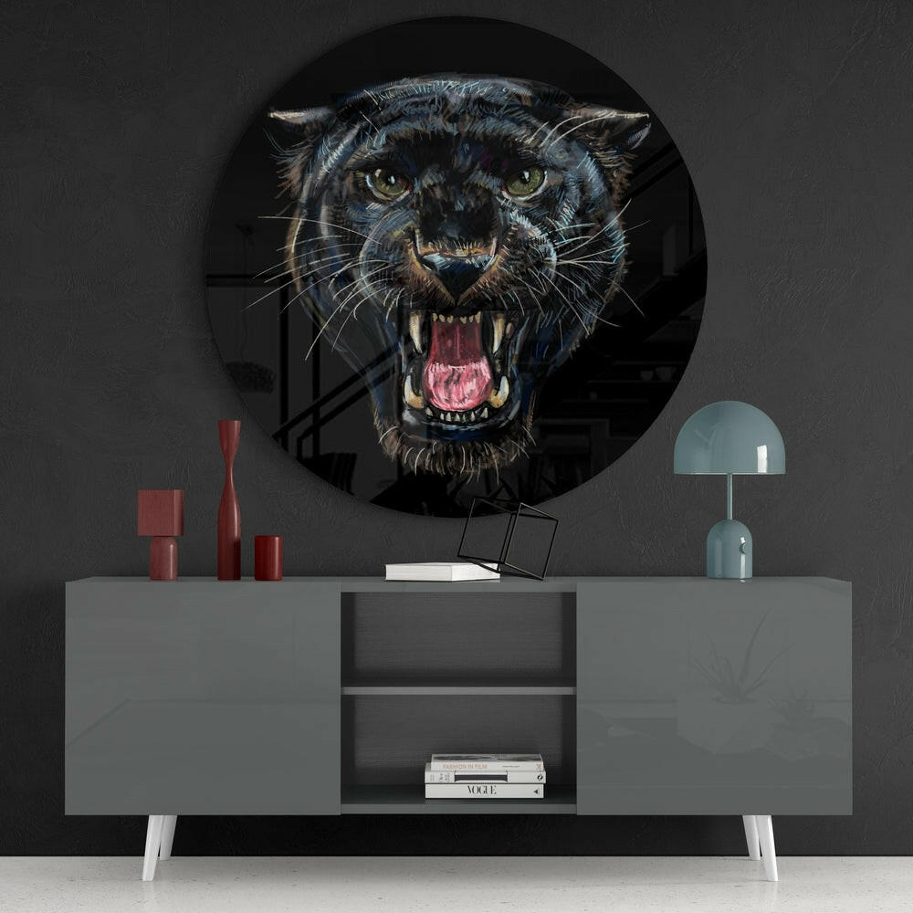 Black Panther Glass Wall Art.