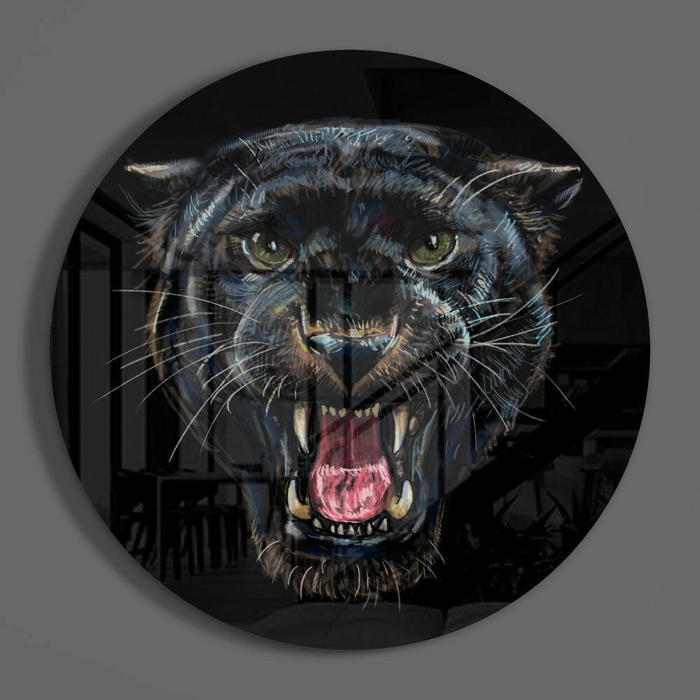 Black Panther Glass Wall Art.