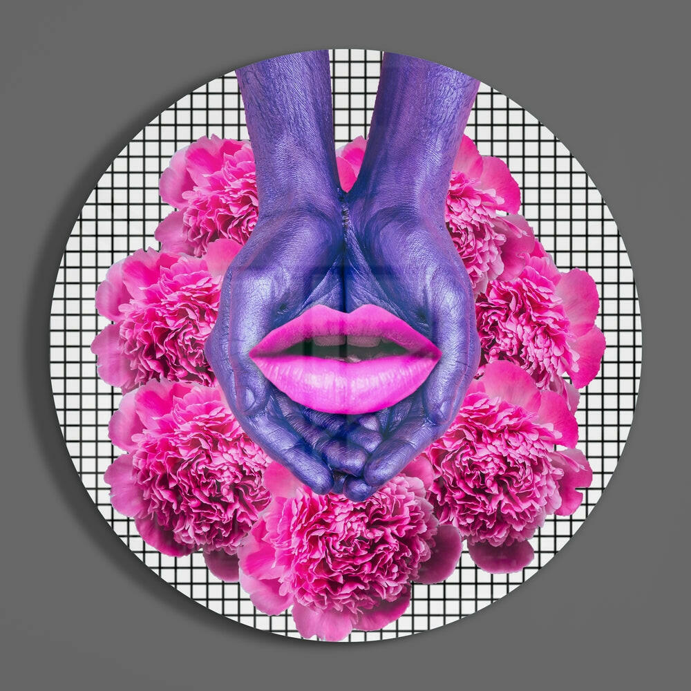 Pink Mixed Glass Wall Art.