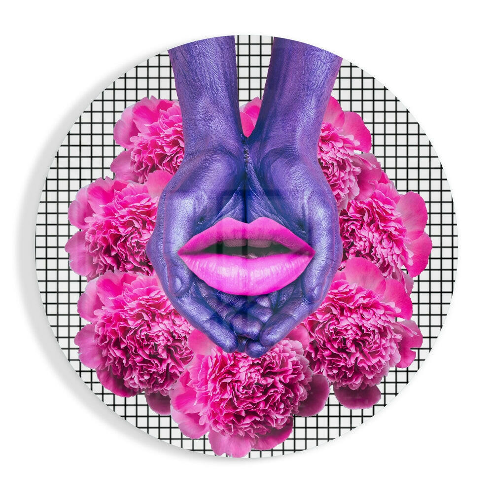 Pink Mixed Glass Wall Art.
