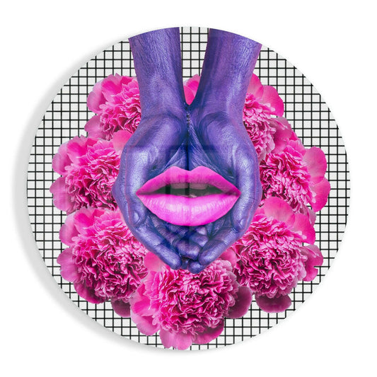 Pink Mixed Glass Wall Art.