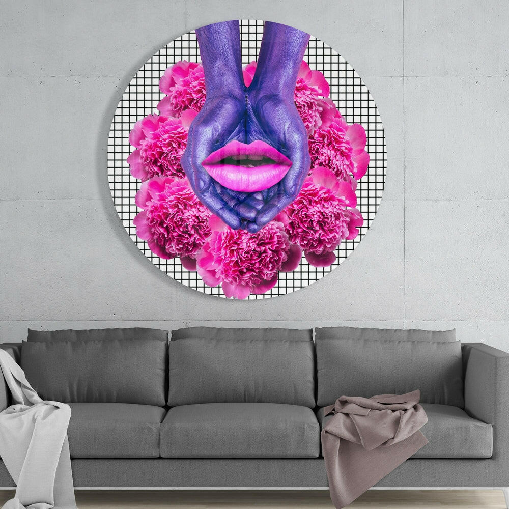 Pink Mixed Glass Wall Art.