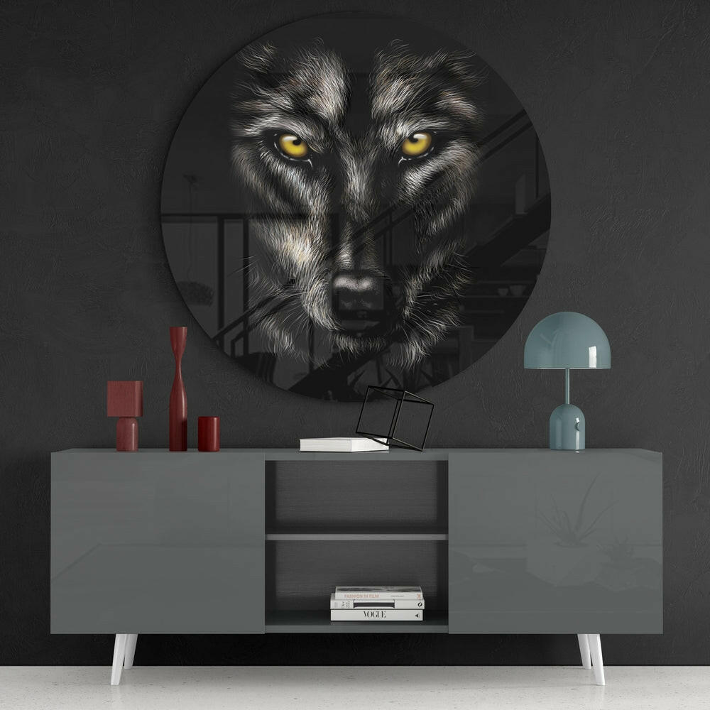 Wolf Glass Wall Art.