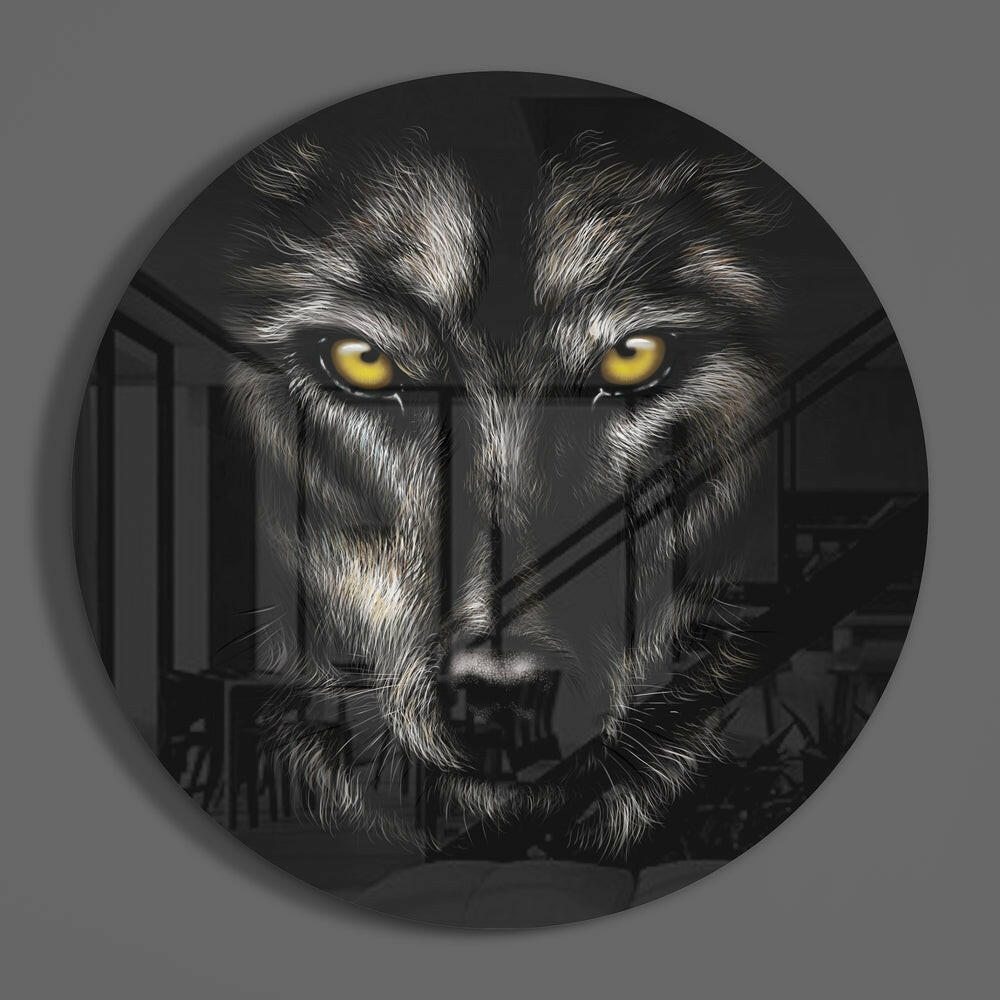 Wolf Glass Wall Art.