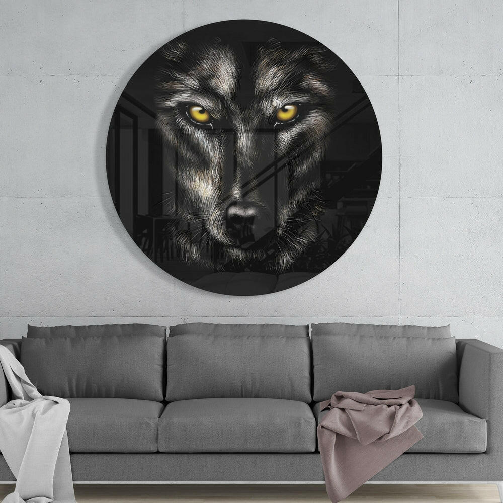 Wolf Glass Wall Art.