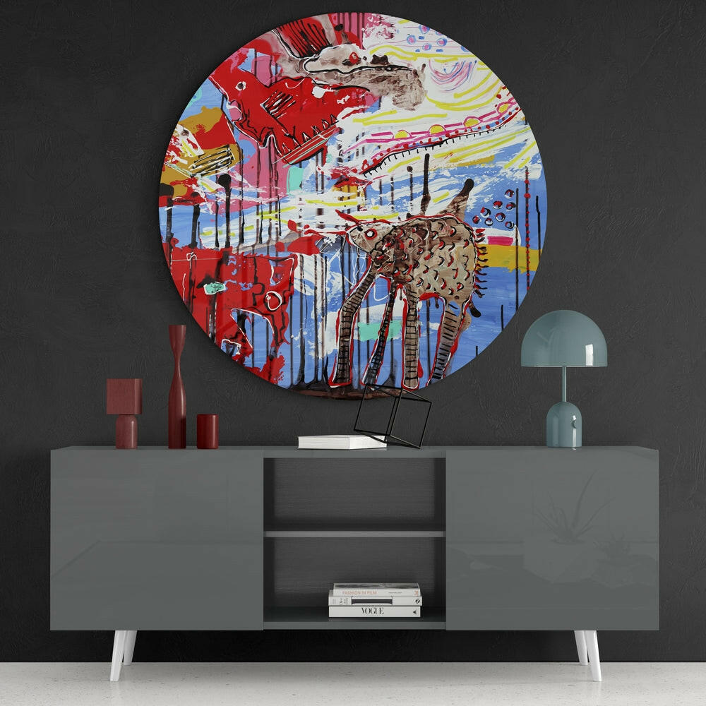 Abstract Glass Wall Art.