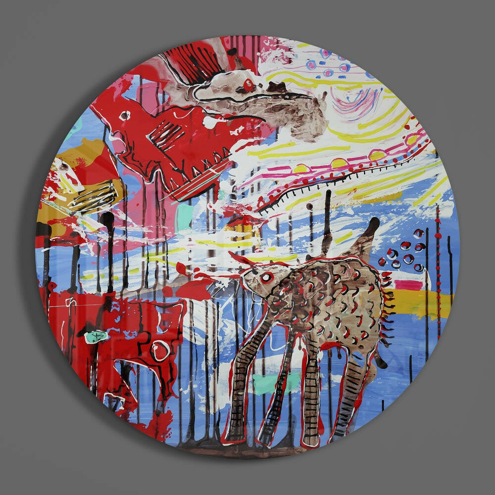 Abstract Glass Wall Art.