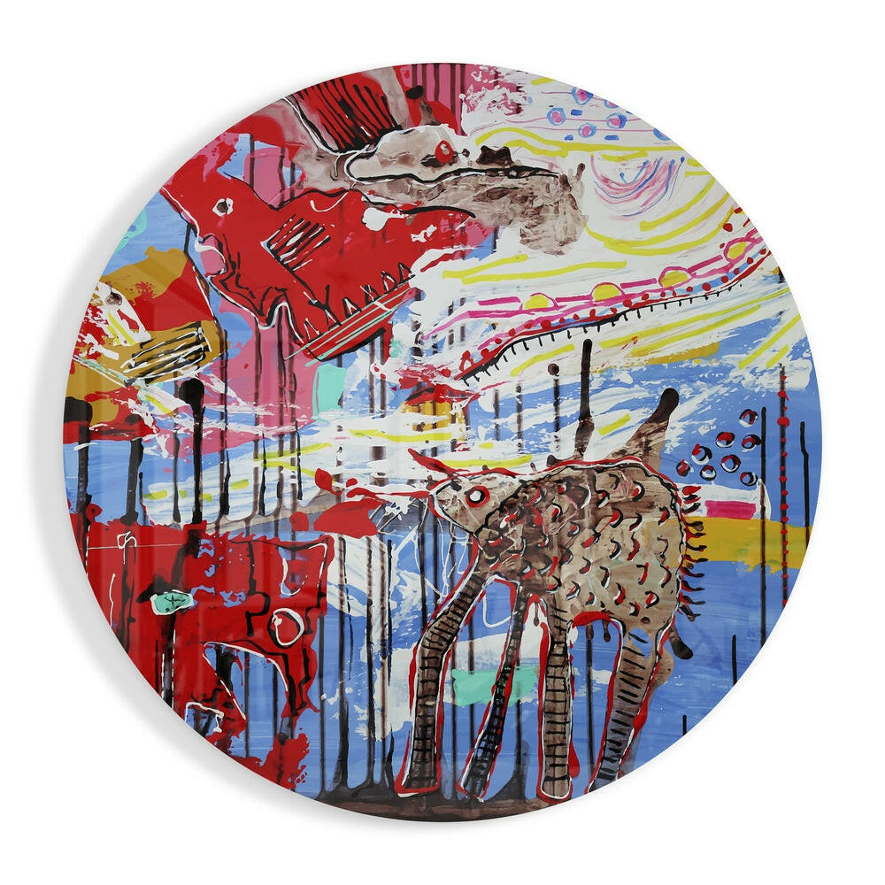 Abstract Glass Wall Art.