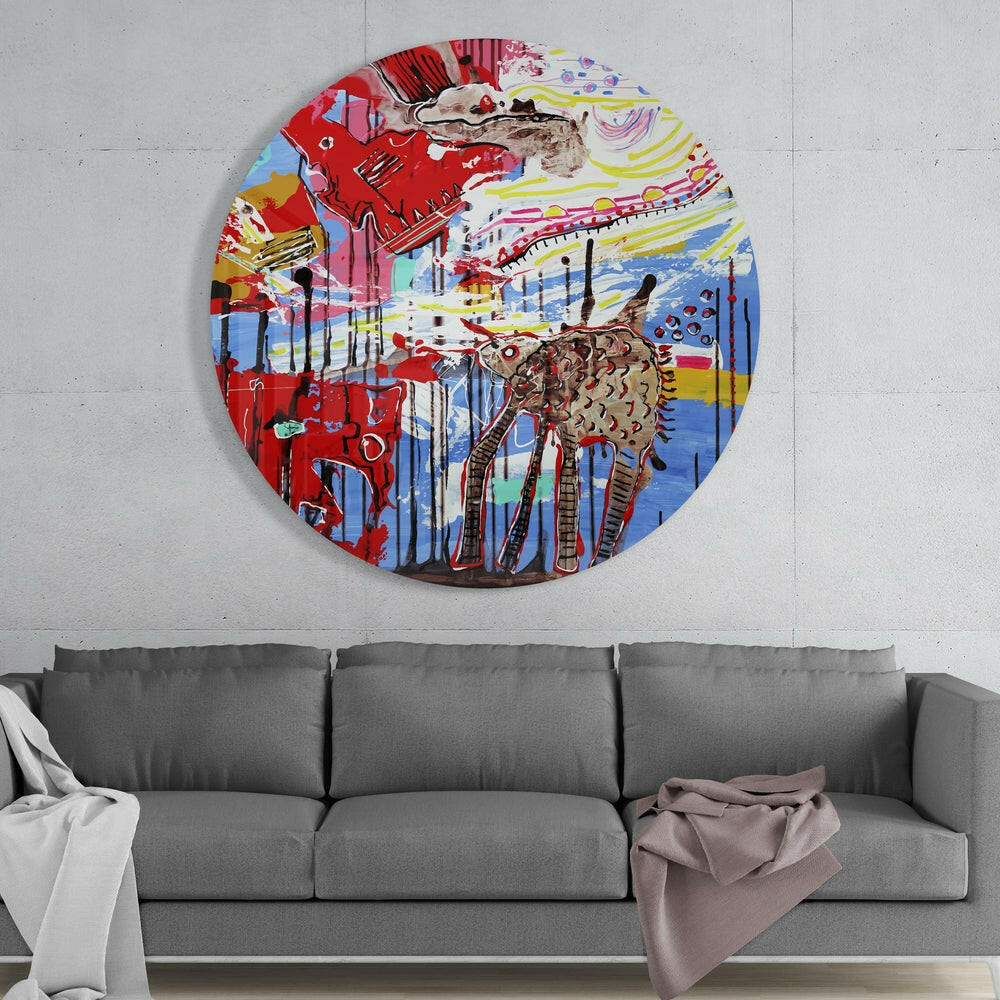 Abstract Glass Wall Art.