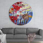 Abstract Glass Wall Art.