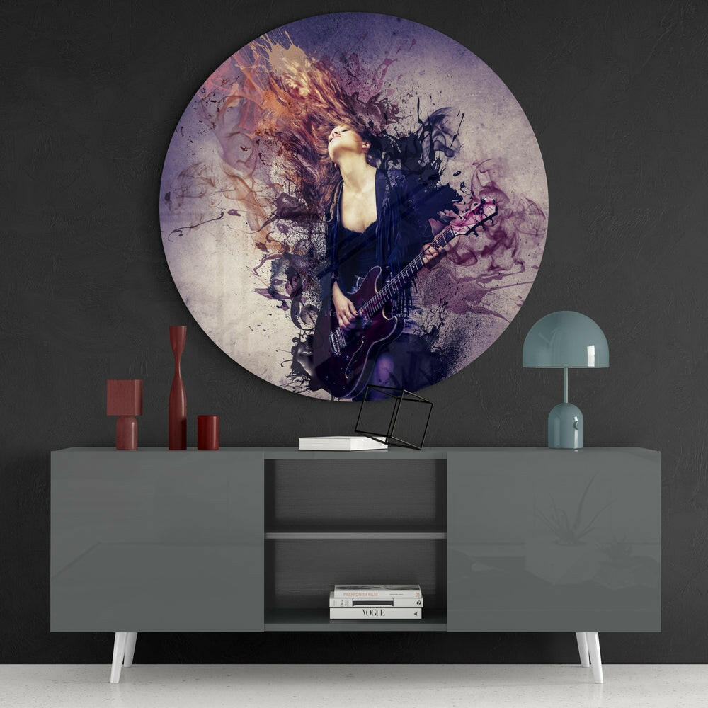 Guitar Spirit Glass Wall Art.