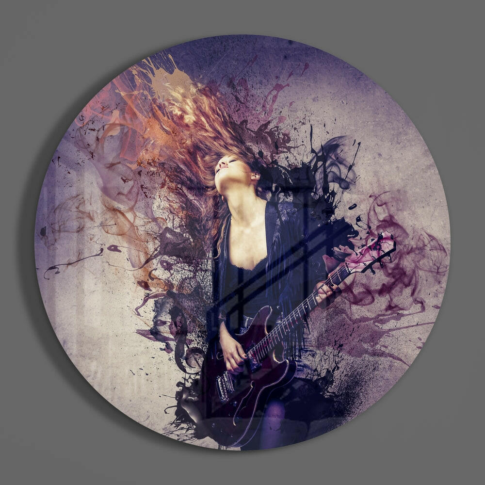 Guitar Spirit Glass Wall Art.