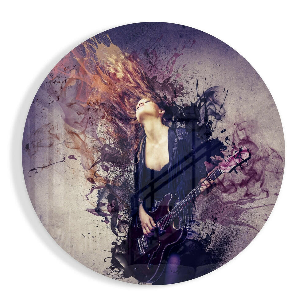 Guitar Spirit Glass Wall Art.