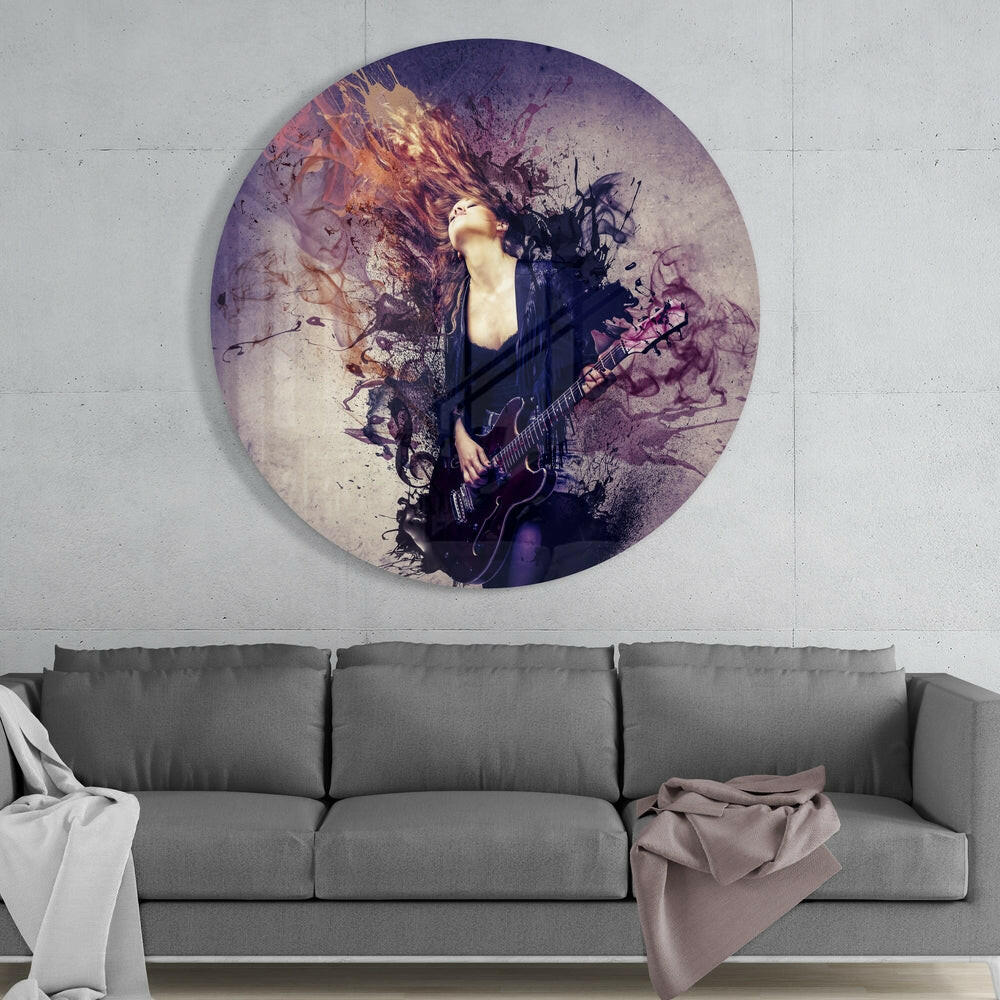 Guitar Spirit Glass Wall Art.