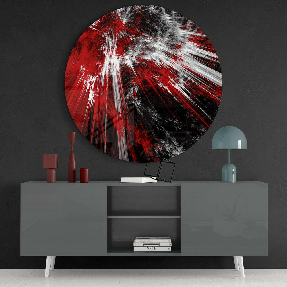 Red Explosion Glass Wall Art.