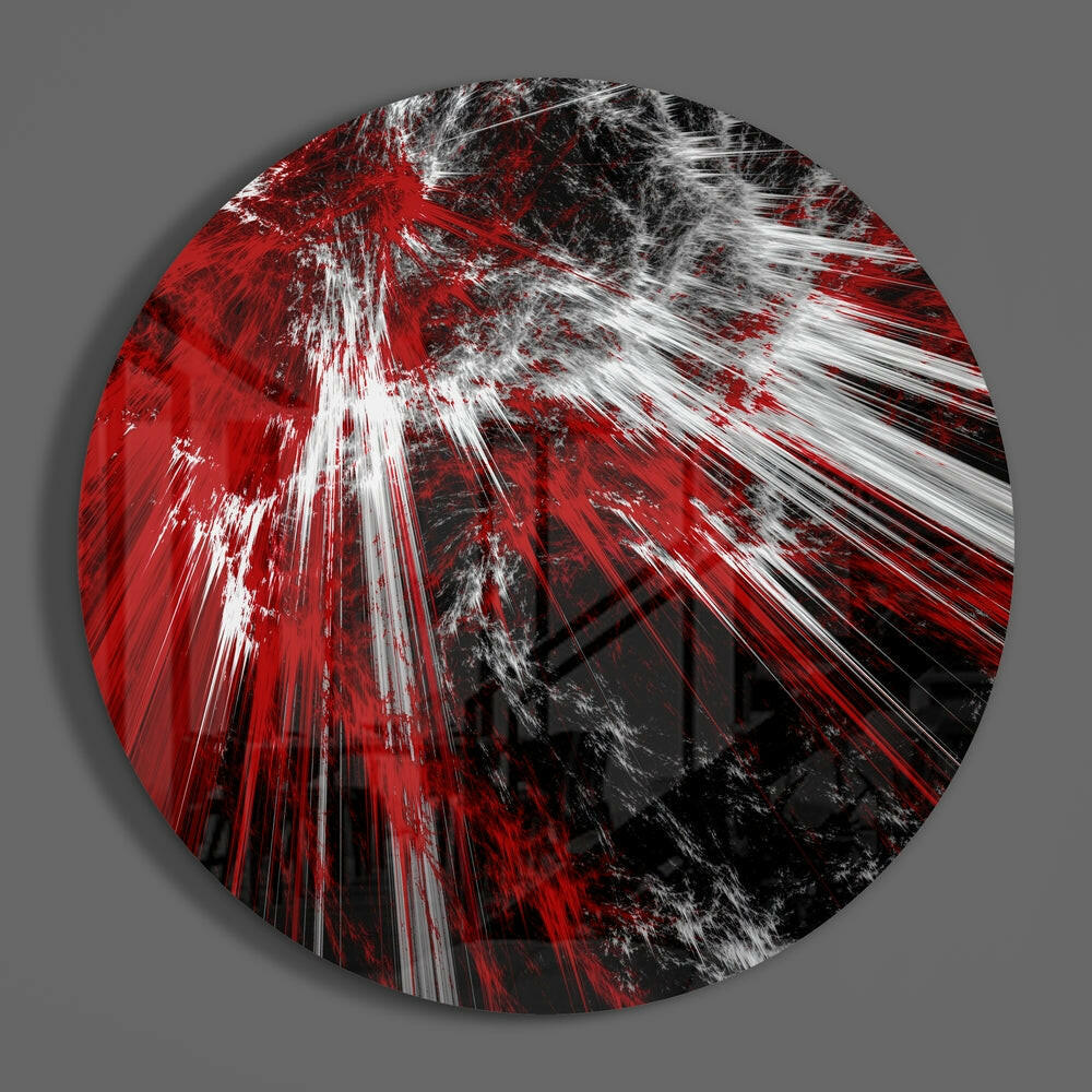 Red Explosion Glass Wall Art.