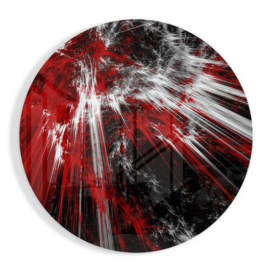 Red Explosion Glass Wall Art.