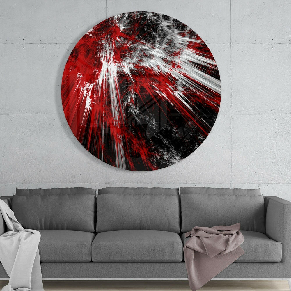 Red Explosion Glass Wall Art.
