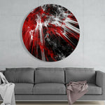 Red Explosion Glass Wall Art.