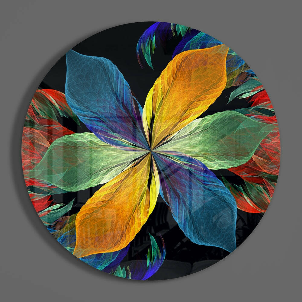Colorful Flower Glass Wall Art.