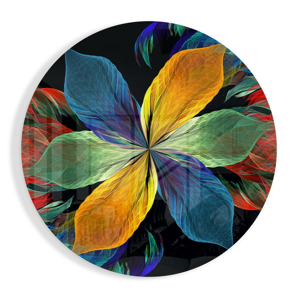 Colorful Flower Glass Wall Art.