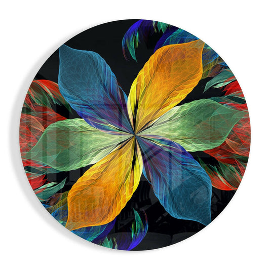 Colorful Flower Glass Wall Art.