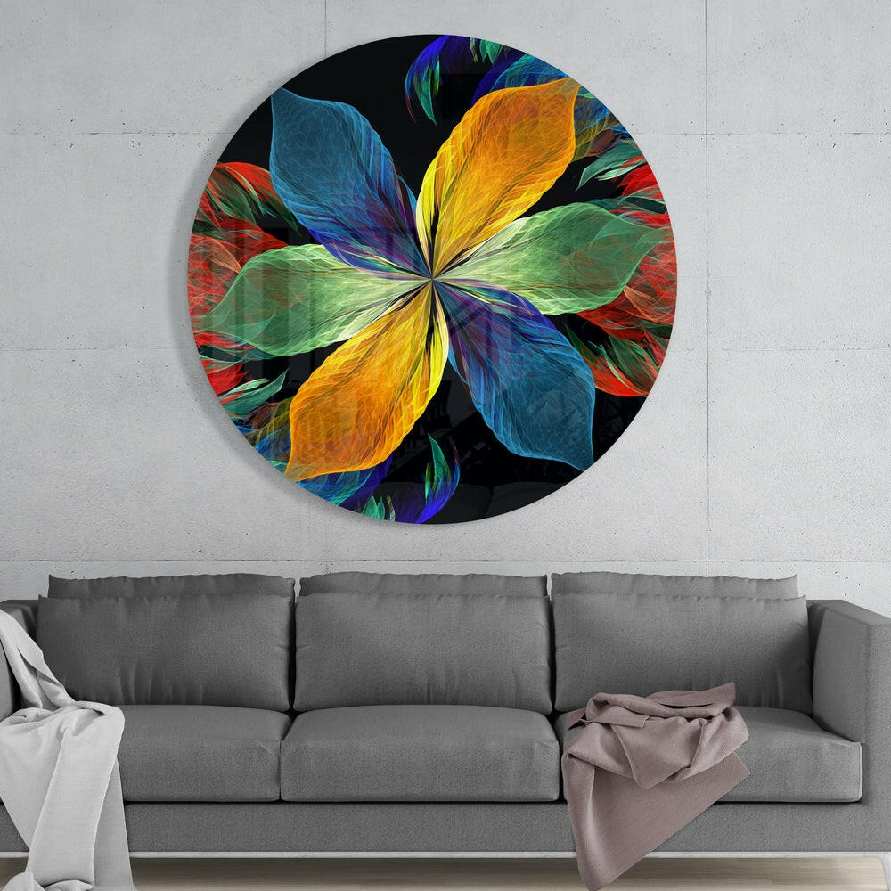 Colorful Flower Glass Wall Art.