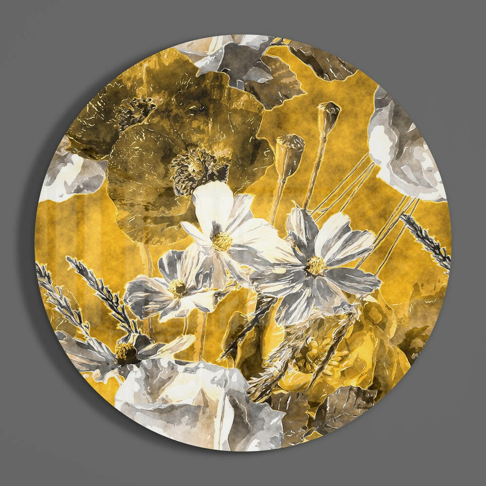 Abstract Flower Glass Wall Art.