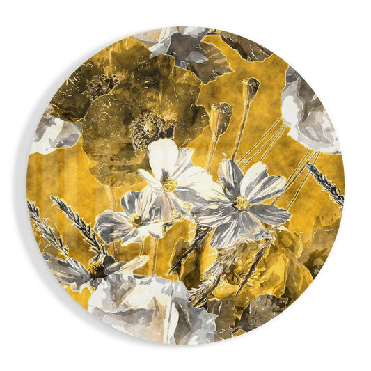 Abstract Flower Glass Wall Art.