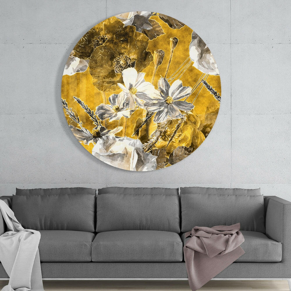 Abstract Flower Glass Wall Art.
