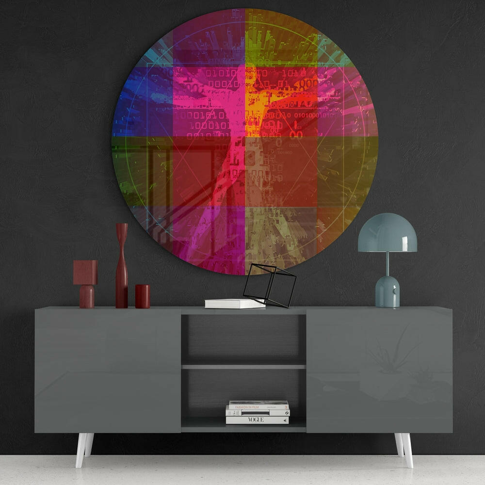 Da Vinci's Lines Glass Wall Art.