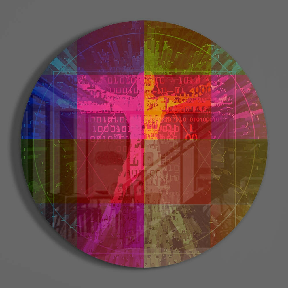 Da Vinci's Lines Glass Wall Art.