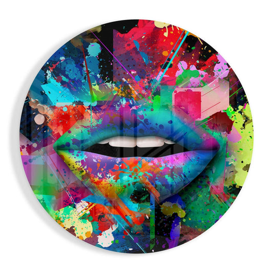 Colored Lip Glass Wall Art.