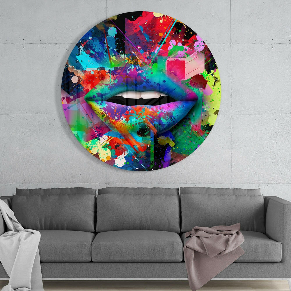 Colored Lip Glass Wall Art.