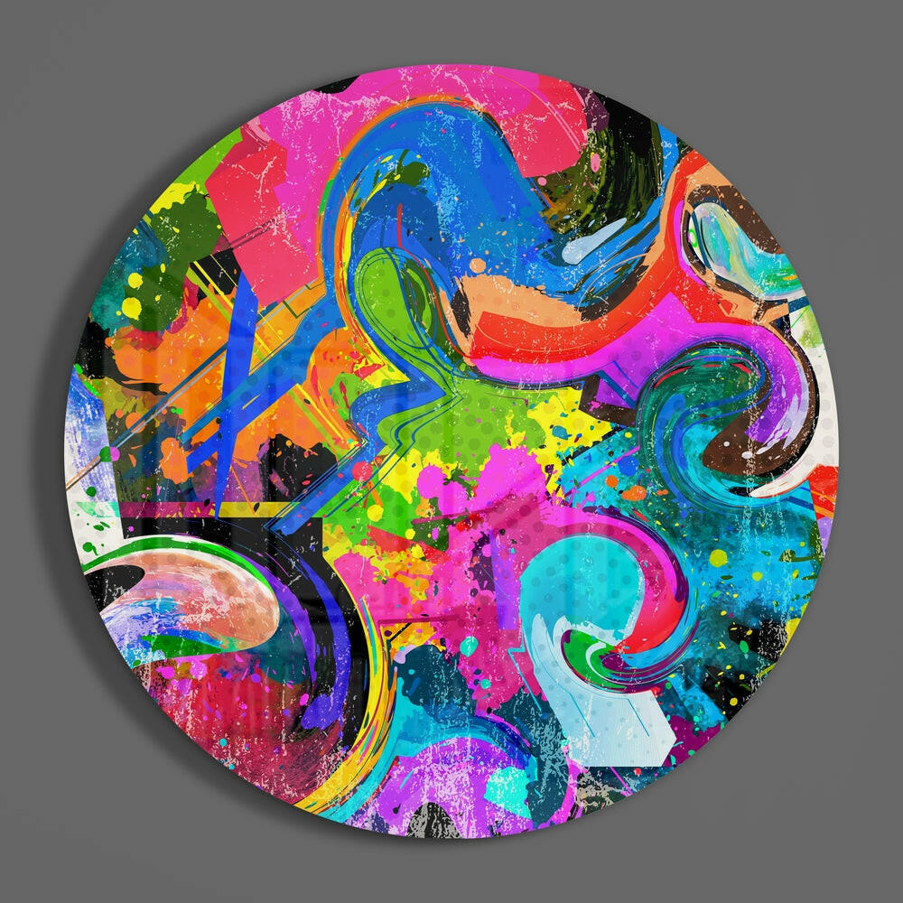 The Cycle of Colors Glass Wall Art.