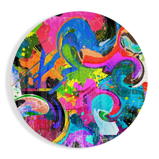The Cycle of Colors Glass Wall Art.