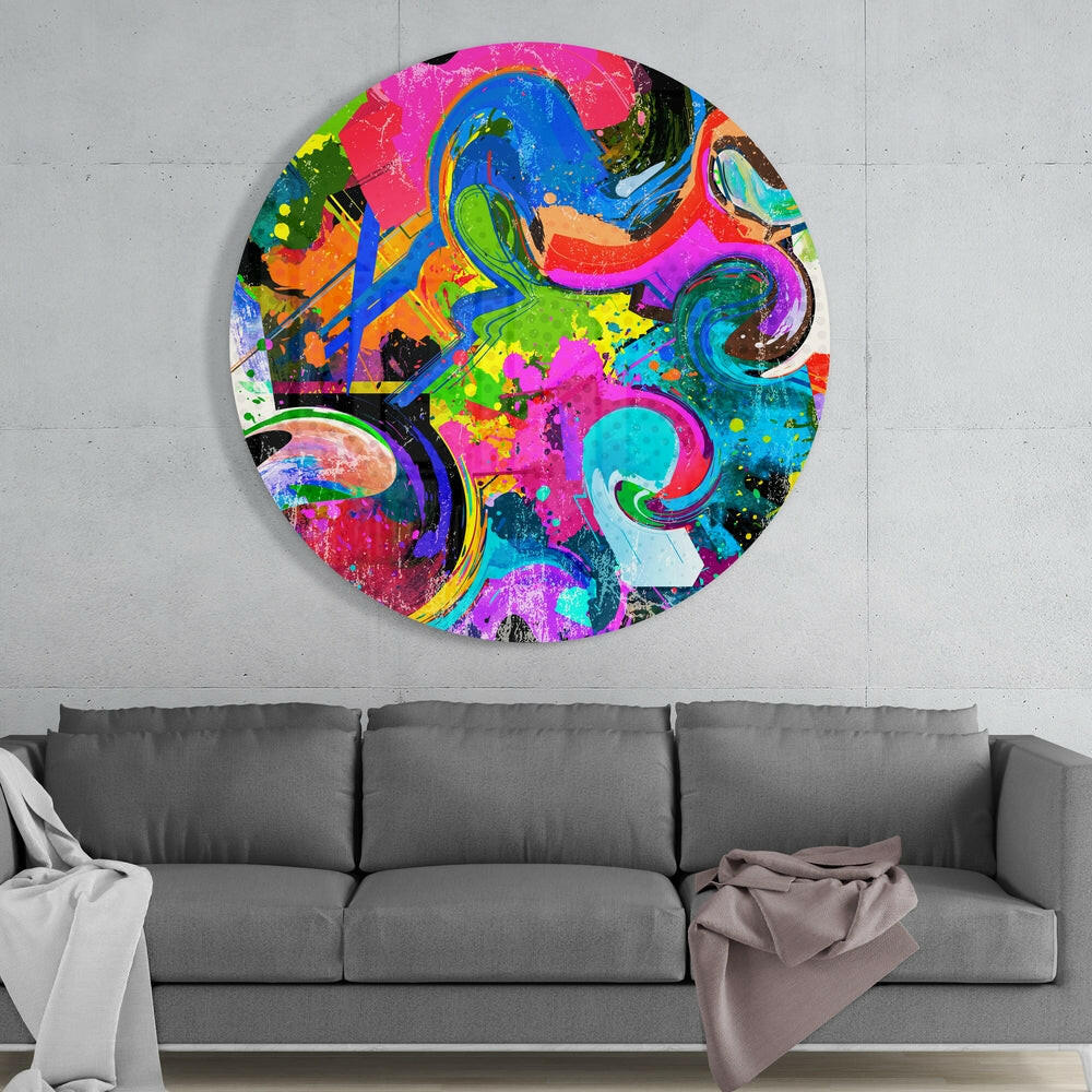 The Cycle of Colors Glass Wall Art.