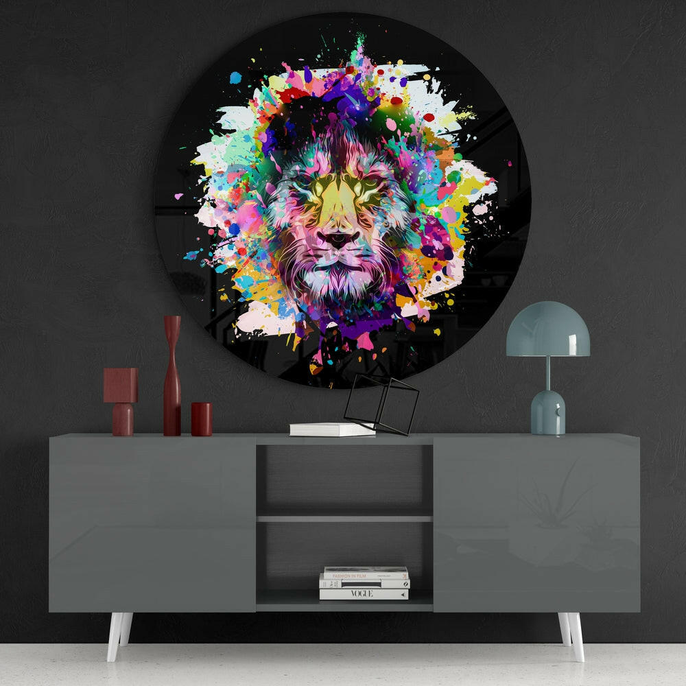 Lion Glass Wall Art.