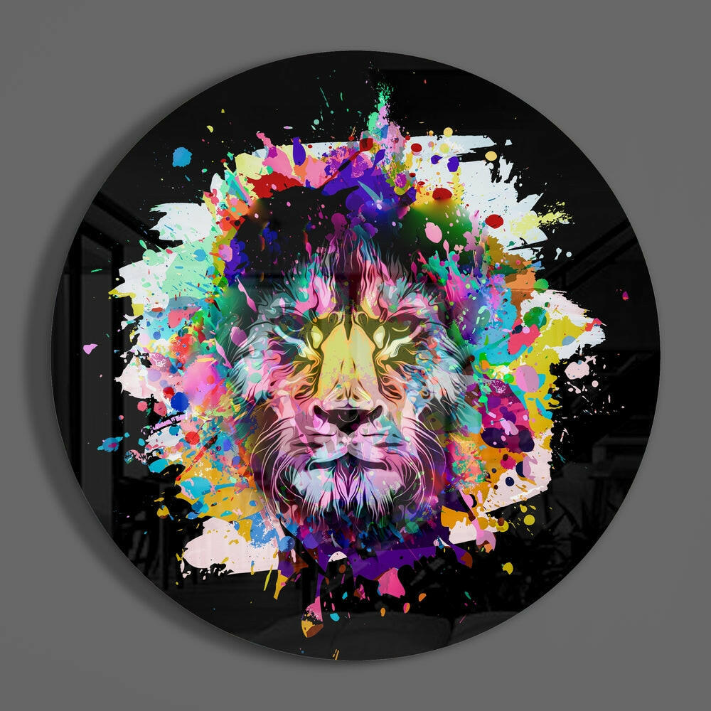 Lion Glass Wall Art.