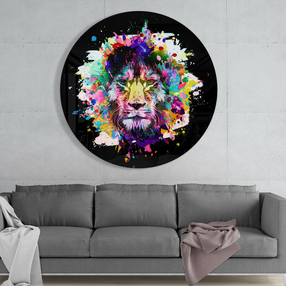 Lion Glass Wall Art.