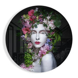 Floral Woman Glass Wall Art.
