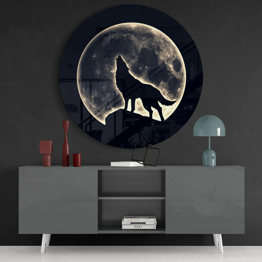 Wolf Glass Wall Art.