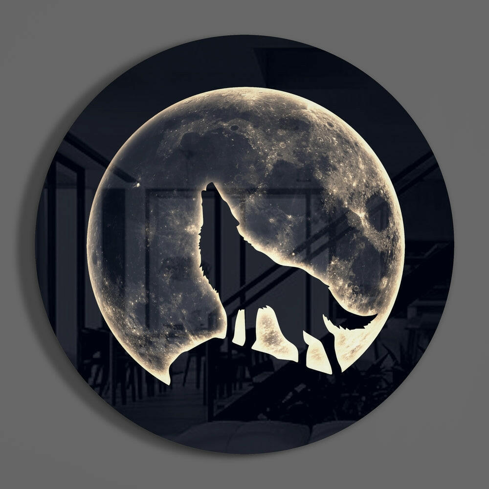 Wolf Glass Wall Art.