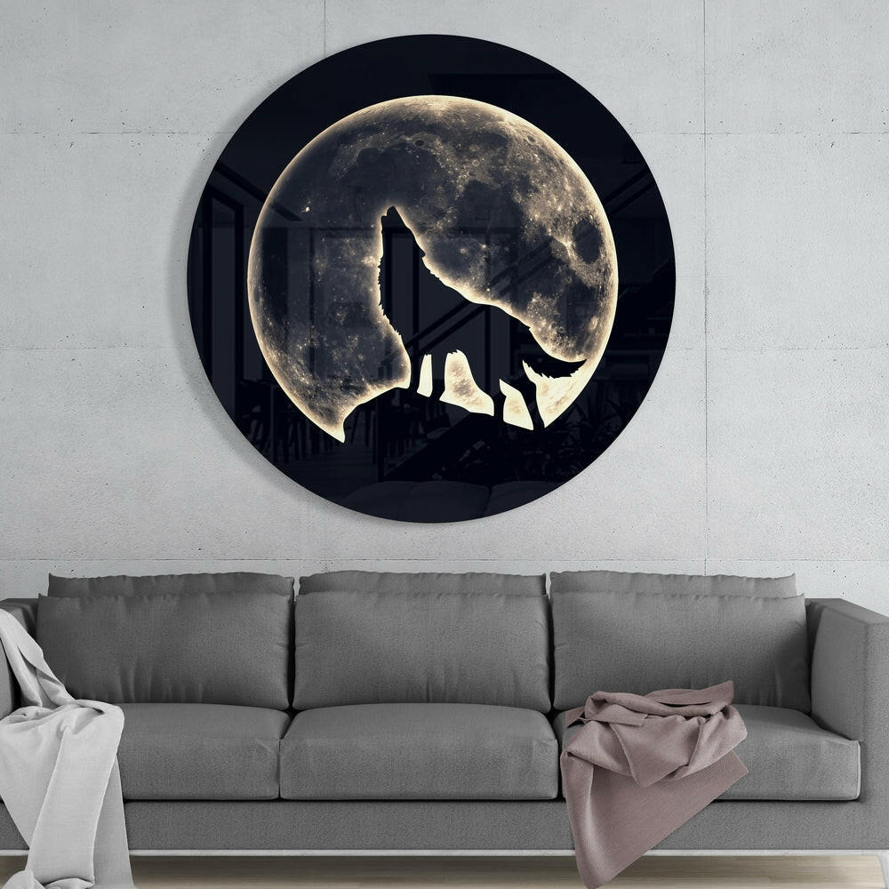 Wolf Glass Wall Art.