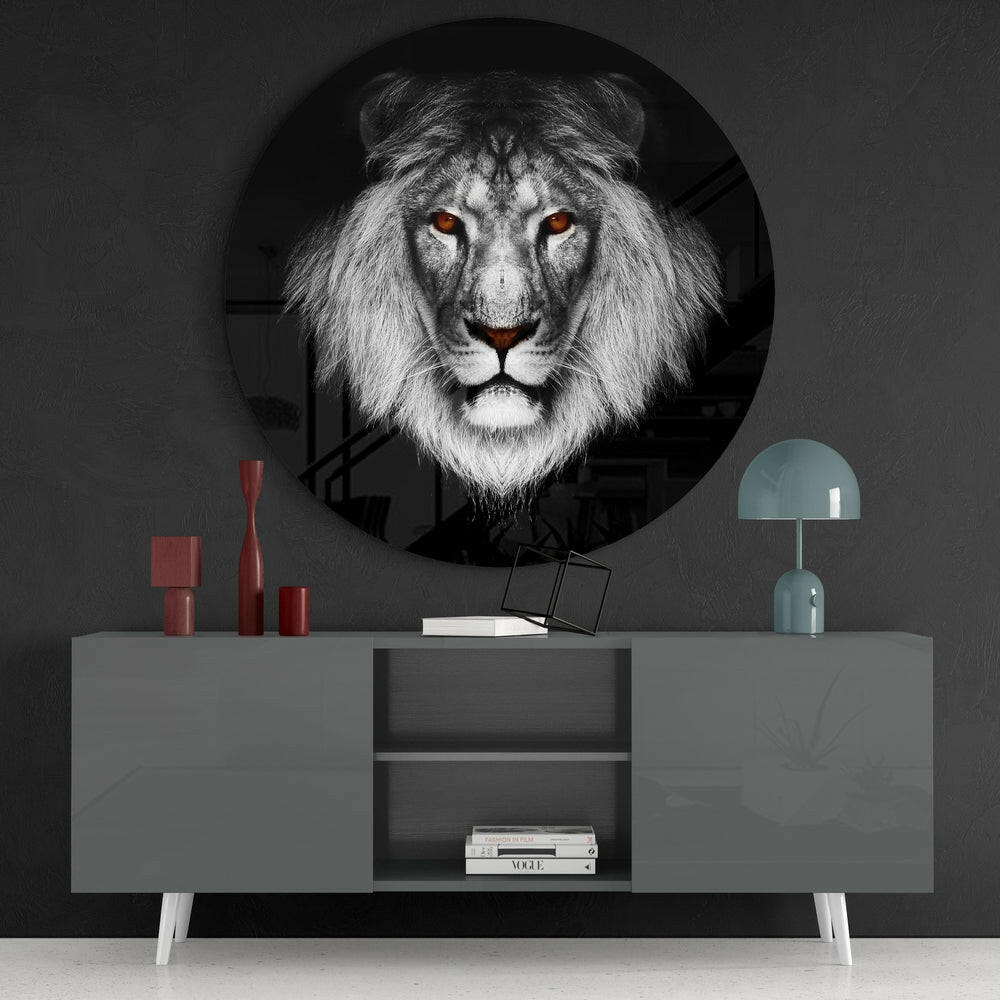 Lion Glass Wall Art.