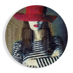 Woman in Hat Glass Wall Art.