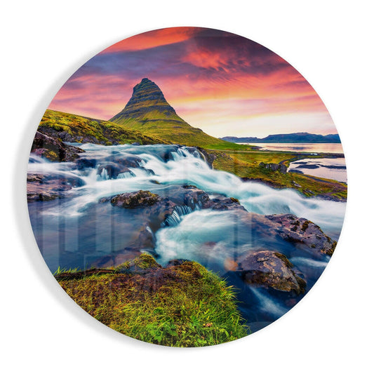 Mountain Landscape Glass Wall Art.