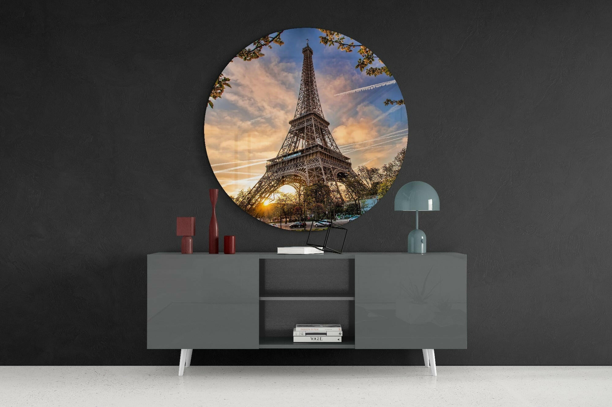 Eiffel Tower Glass Wall Art.