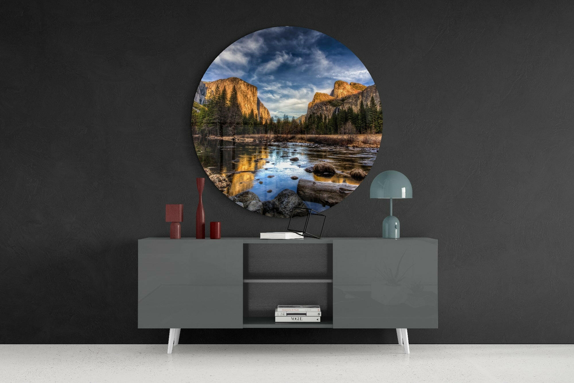 Mountains Glass Wall Art.